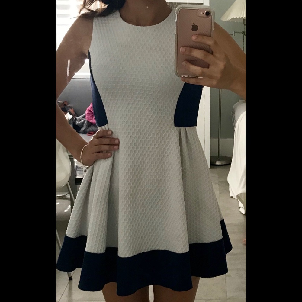 White & Navy Blue Nordstrom Dress